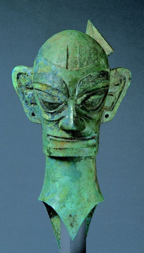 Bronze Head, Shu Kingdom, ca. 1200 BCE Sanxingdui Museum, Guanghan City, Sichuan